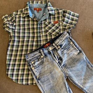 Toddler 7 for All Mankind Jeans and Shirt Size 3T